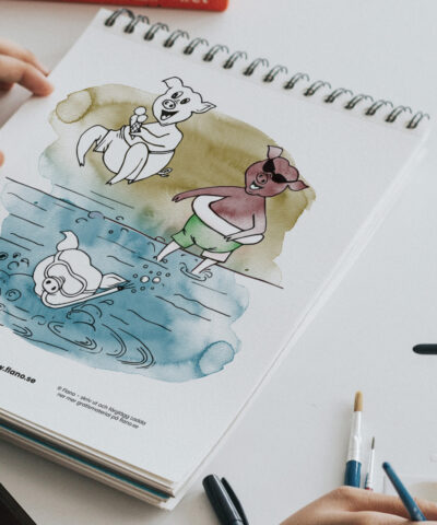Målarbilder till tre små grisar på semester
